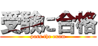 受験に合格 (pass the exam)