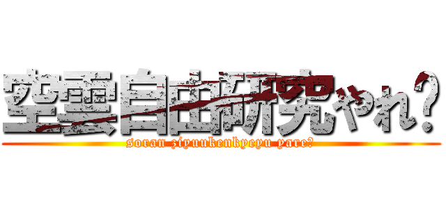 空雲自由研究やれ〜 (soran ziyuukenkyeyu yare〜)