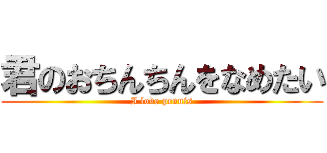 君のおちんちんをなめたい (I love pennis)
