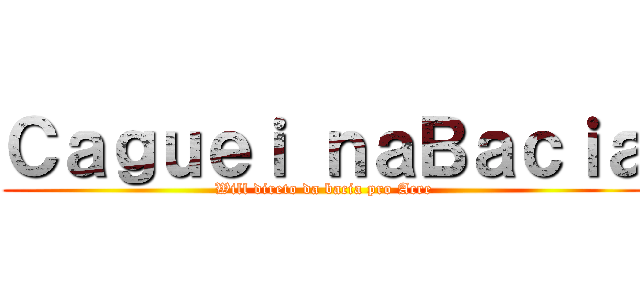 Ｃａｇｕｅｉ ｎａＢａｃｉａ (Will direto da bacia pro Acre)