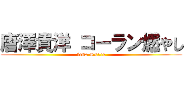 唐澤貴洋 コーラン燃やし (krsw-wiki.in)