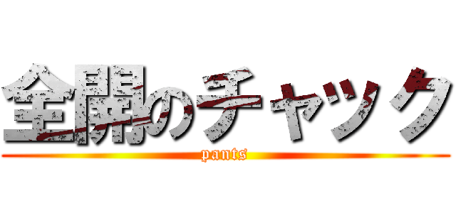 全開のチャック (pants)