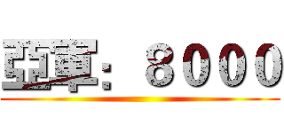 亞軍：８０００ ()