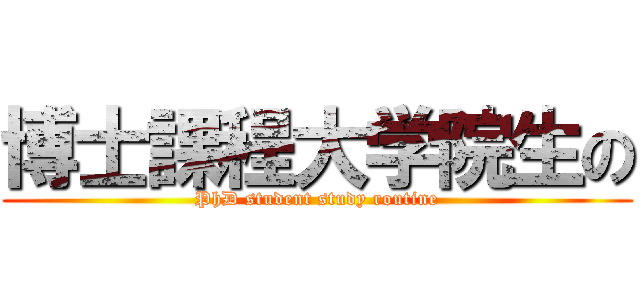 博士課程大学院生の (PhD student study routine)