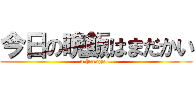 今日の晩飯はまだかい (u haraga...)