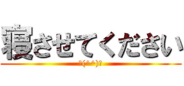 寝させてください (＼(^^)／)