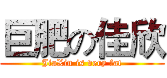 巨肥の佳欣 (JiaXin is very fat)