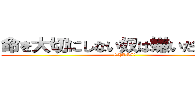 命を大切にしない奴は嫌いだ！死ね！ (SHINE!)