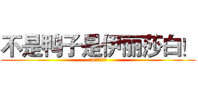 不是鸭子是伊丽莎白！ (帝4信徒是文盲)