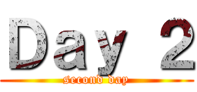 Ｄａｙ ２ (second day)