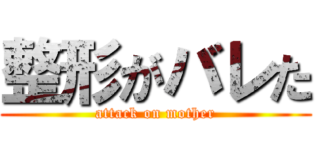 整形がバレた (attack on mother)