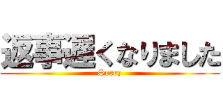 返事遅くなりました (Sorry)