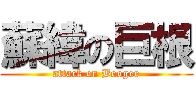 蘇緯の巨根 (attack on Booger)