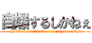 自爆するしかねぇ (syakkuritte100kaiderutosinjyaurasiiyo)