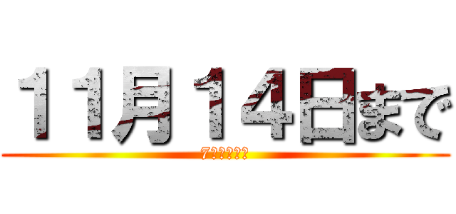 １１月１４日まで (7日から開始)