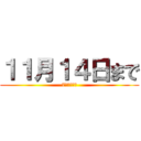 １１月１４日まで (7日から開始)