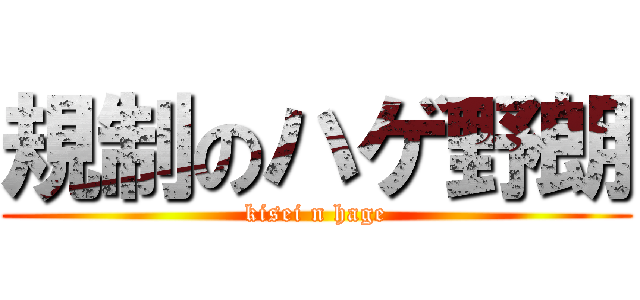 規制のハゲ野朗 (kisei n hage)