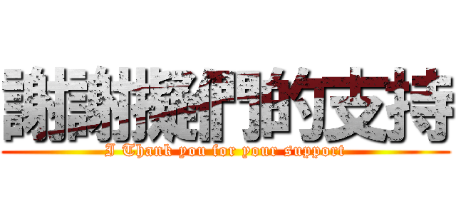 謝謝擬們的支持 (I Thank you for your support)