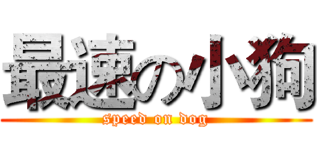 最速の小狗 (speed on dog)