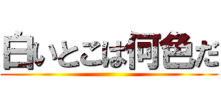白いとこは何色だ ()