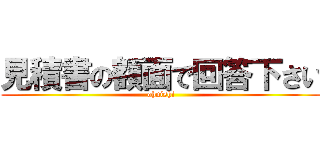 見積書の額面で回答下さい (ohnishi)