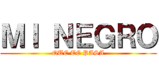 ＭＩ ＮＥＧＲＯ (QUE TE PASA)
