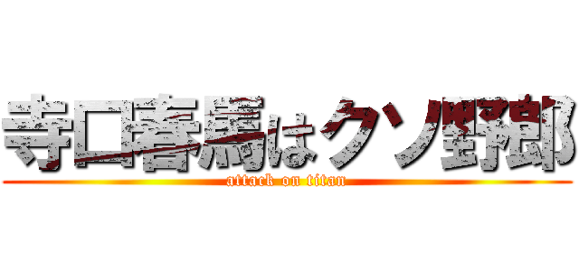 寺口春馬はクソ野郎 (attack on titan)