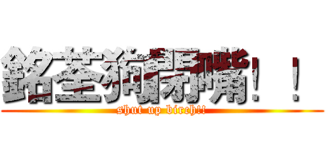 銘荃狗閉嘴！！ (shut up birch!!)