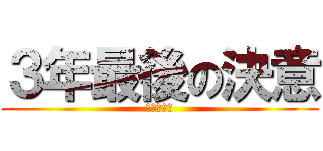 ３年最後の決意 (最後の１年)