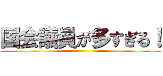 国会議員が多すぎる！ ()