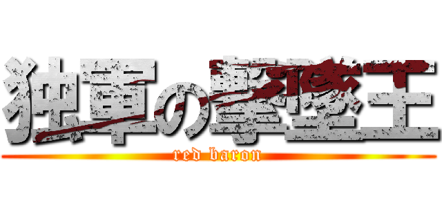 独軍の撃墜王 (red baron)