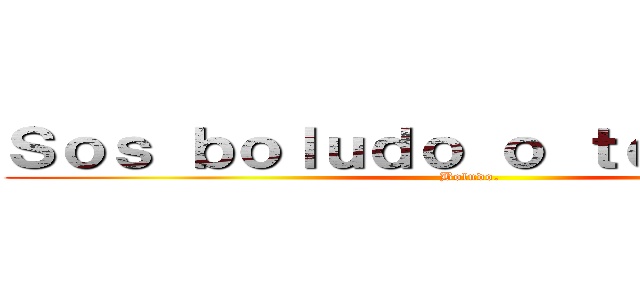 Ｓｏｓ ｂｏｌｕｄｏ ｏ ｔｅ ｈａｃｅｓ (Boludo.)