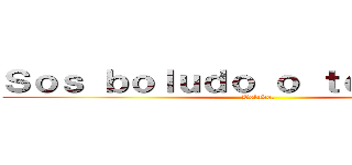 Ｓｏｓ ｂｏｌｕｄｏ ｏ ｔｅ ｈａｃｅｓ (Boludo.)