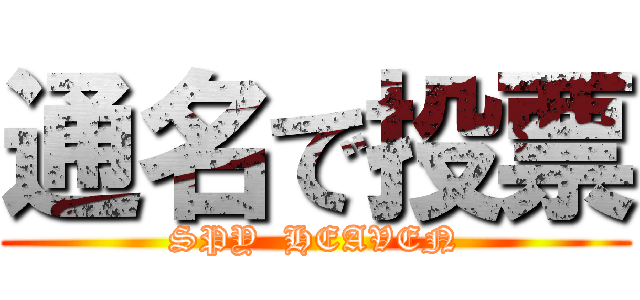 通名で投票 (SPY  HEAVEN)