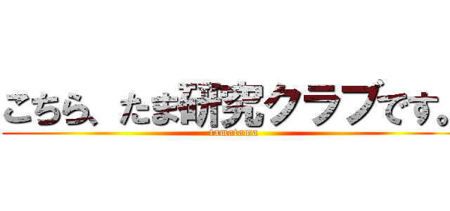 こちら、たま研究クラブです。 (tamatama)