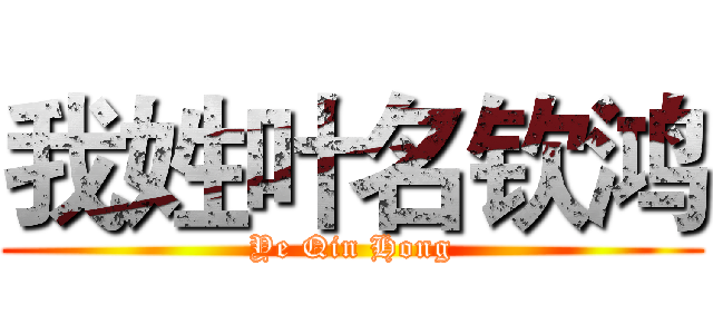 我姓叶名钦鸿 (Ye Qin Hong)