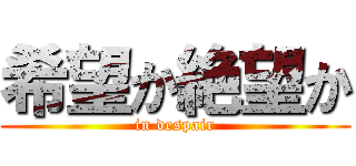 希望か絶望か (in despair)