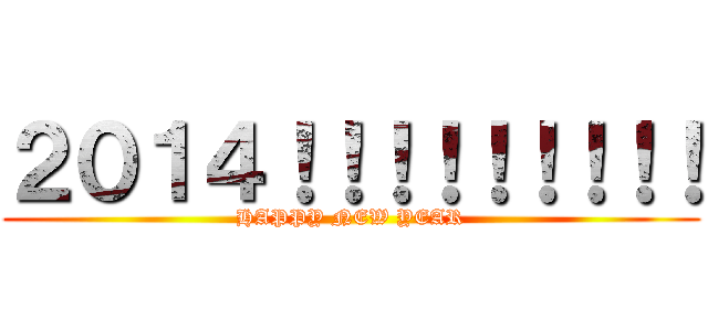 ２０１４！！！！！！！！！ (HAPPY NEW YEAR)