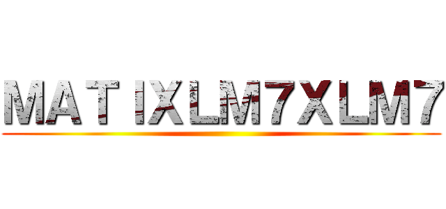ＭＡＴＩＸＬＭ７ＸＬＭ７ ()