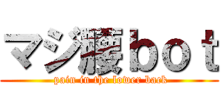 マジ腰ｂｏｔ ( pain in the lower back)