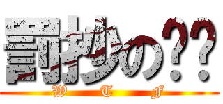 罰抄の彥婷 (W      T       F)