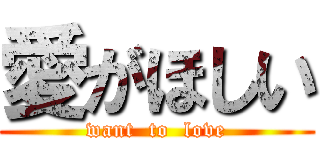 愛がほしい (want  to  love)