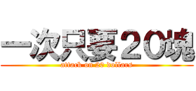 一次只要２０塊 (attack on 20 dollars)