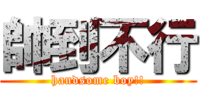 帥到不行 (handsome boy!!)