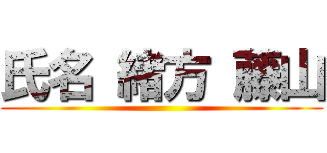 氏名 緒方 藤山 ()