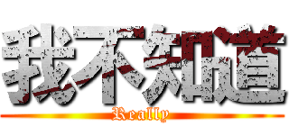 我不知道 (Really)