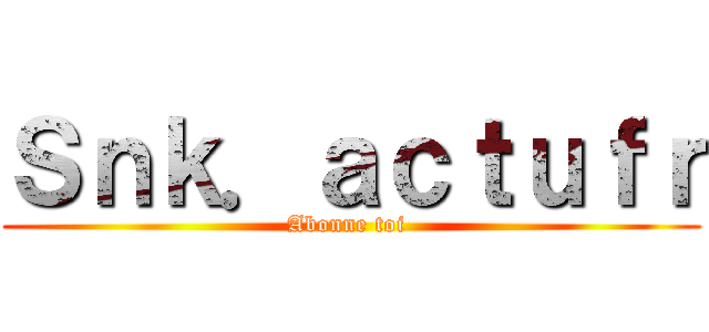 Ｓｎｋ．ａｃｔｕｆｒ (Abonne toi )