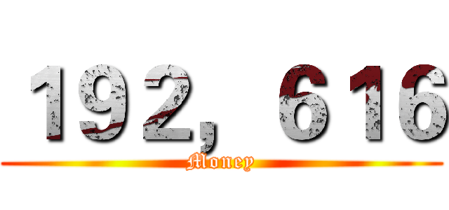 １９２，６１６ (Money)