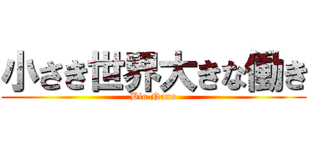小さき世界大きな働き (Bio Nano)
