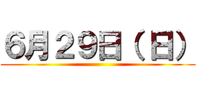 ６月２９日（ 日） ()
